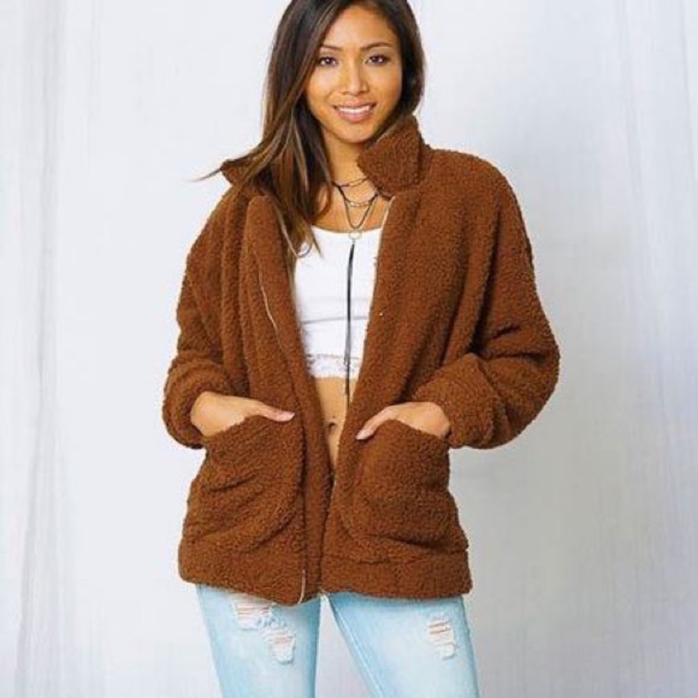 Teddy Coat in Rust - Picture 4 of 5